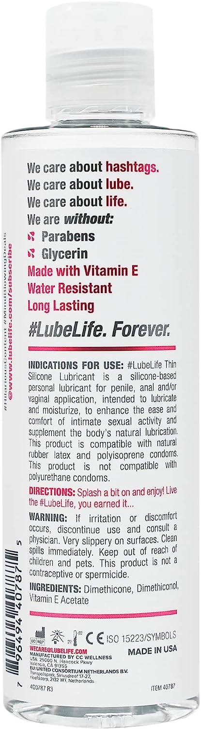 Lube Life Barely There Silicone-Based - 8 oz