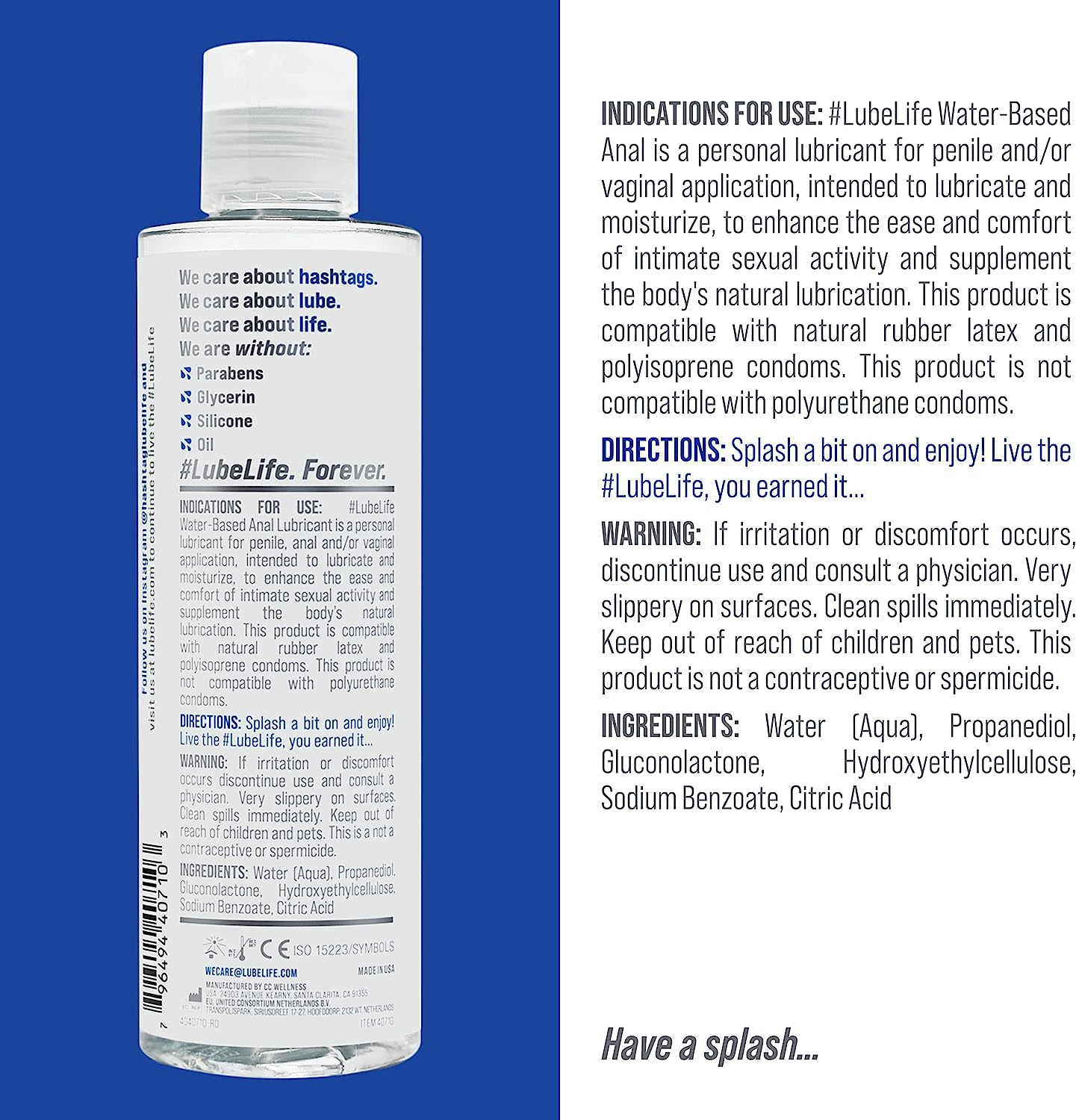 Lube Life Water-Based Anal Lubricant
