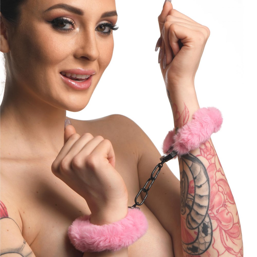 Cuffed in Fur Handcuffs