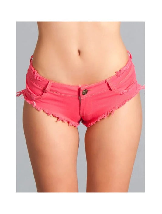 Sexy Cut off Waist Booty Shorts Hot Pink