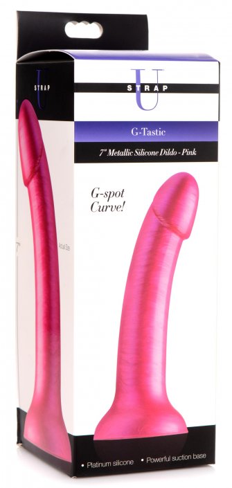 7 inch Metallic Silicone massager - Pink